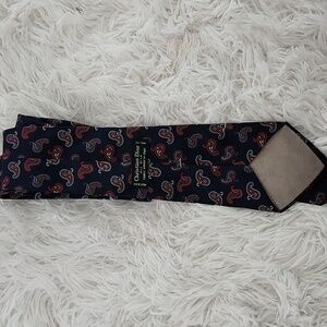 Vintage Christian Dior Monsieur Silk Paisley Pattern Neck Tie (Navy/Multicolor)